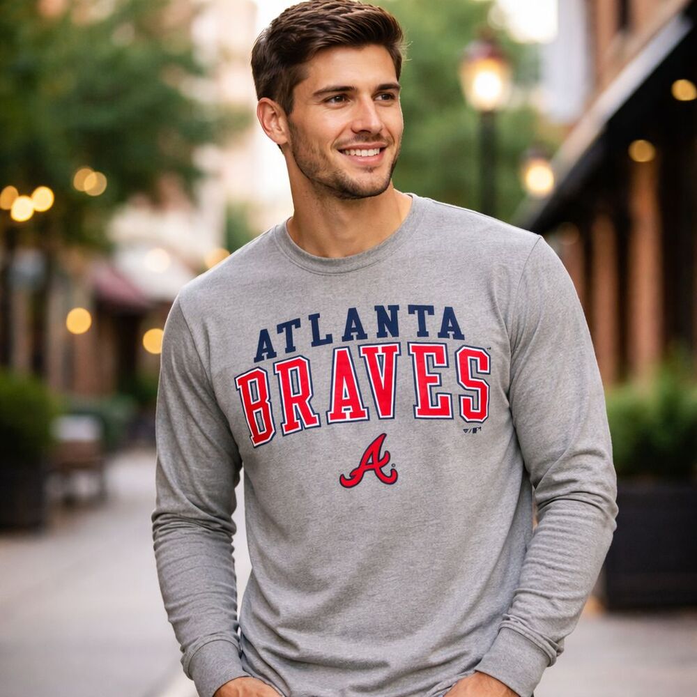 Long Sleeve T Shirt MLB Tall XLT Gray Baseball Fan Gear Spring Casual